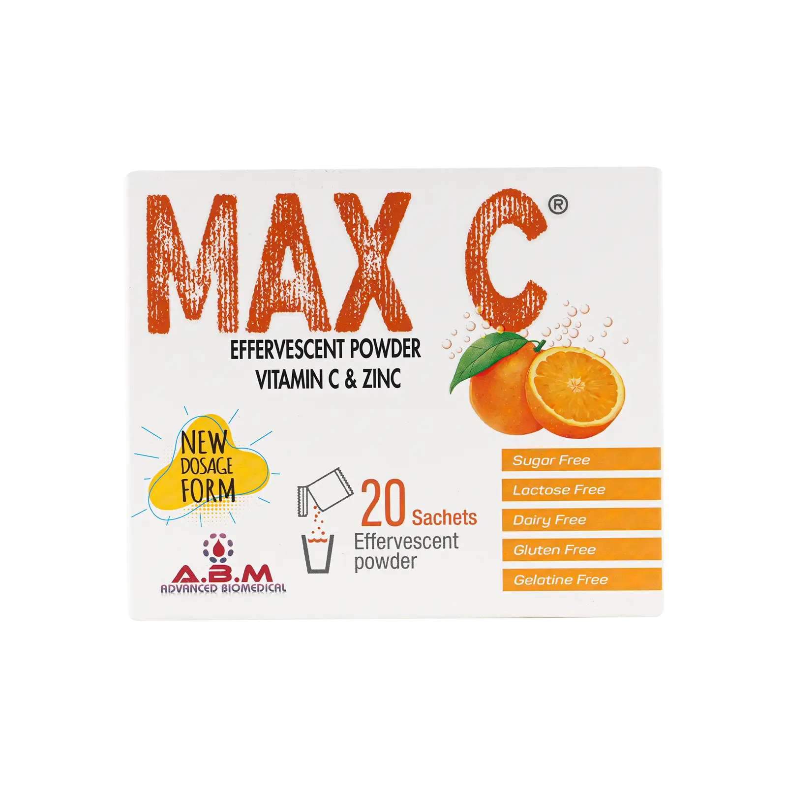 Max C Effervescent Powder Vitamin C & Zinc 20 Sachets