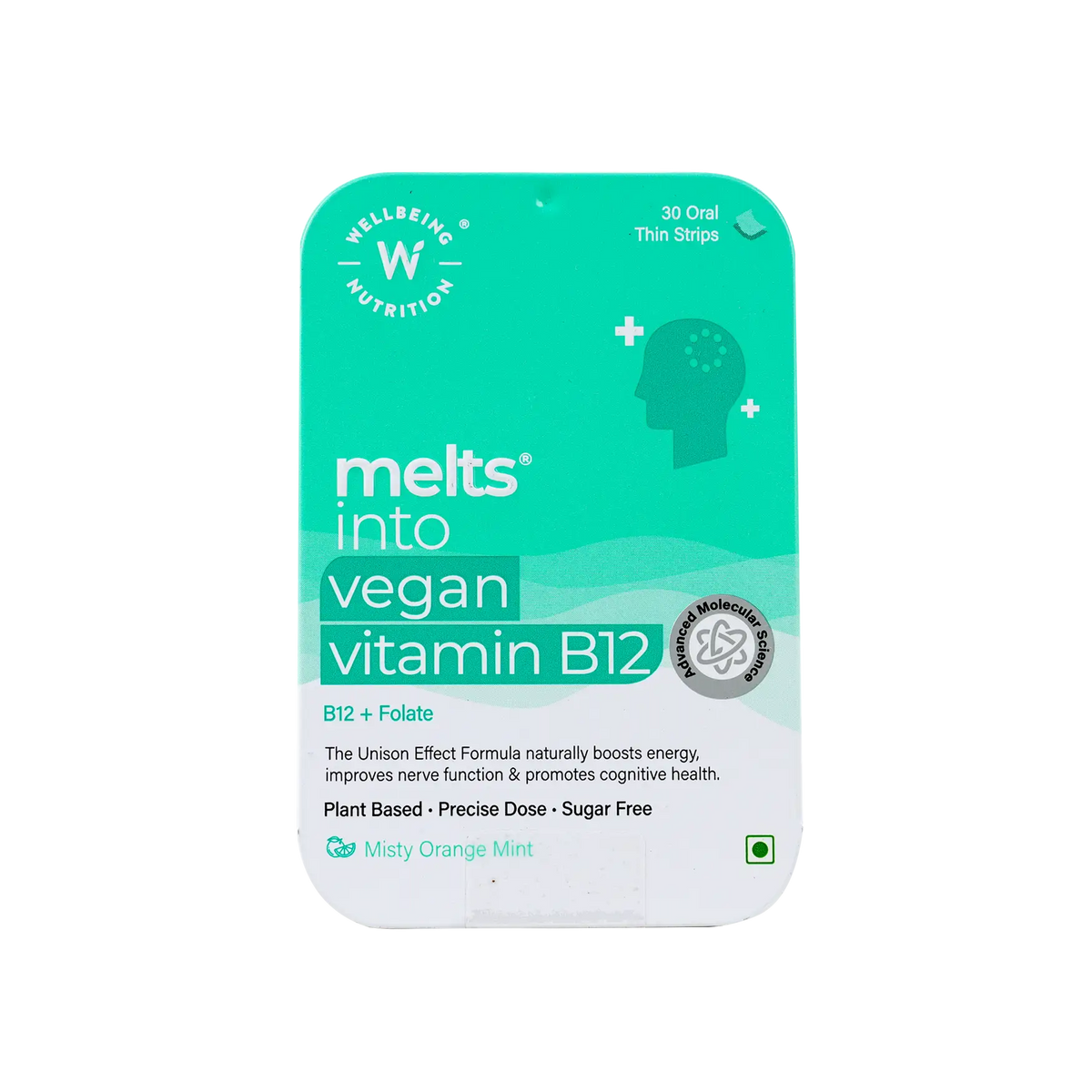 54200-Wellbeing Melts Into Vegan Vitamin B12 30 strips +1