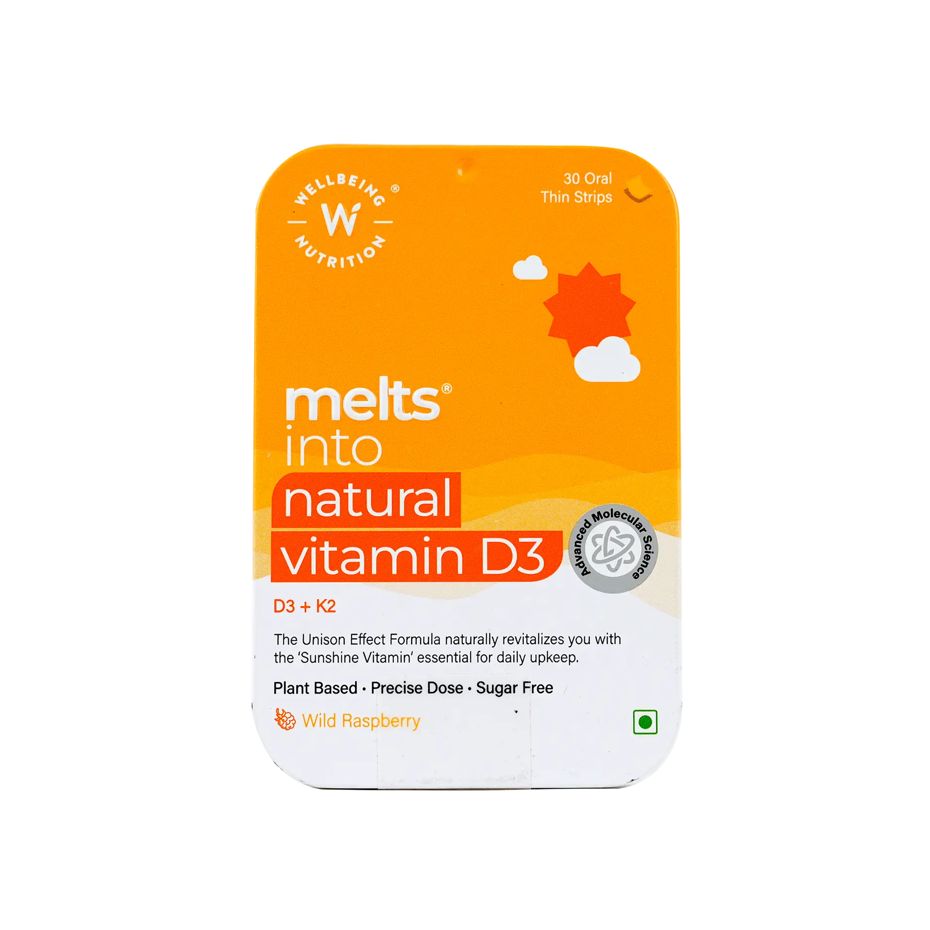 Well Being Melts Into Natural Vit D3 30 Strips