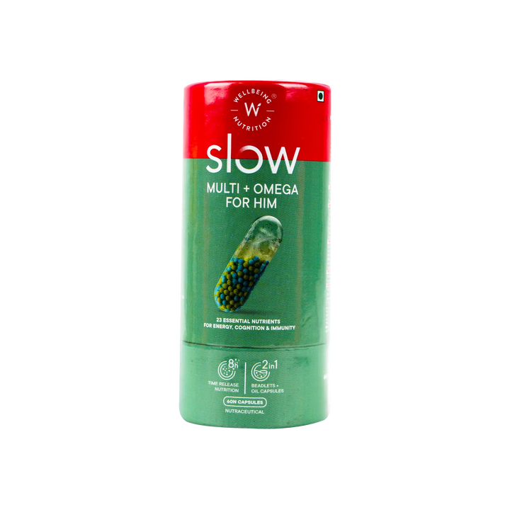 54212-Wellbeing Slow Multi + Omega For Him 60 Cap