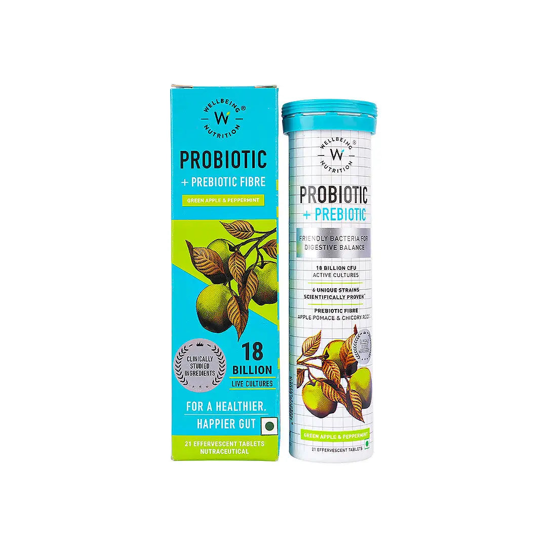 54218-Wellbeing Probiotic+Prebiotic Fiber 21 Effervescent Tablets +8