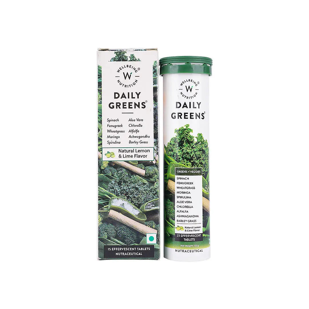 Wellbeing Daily Greens 15 Effervescent Tablets +8