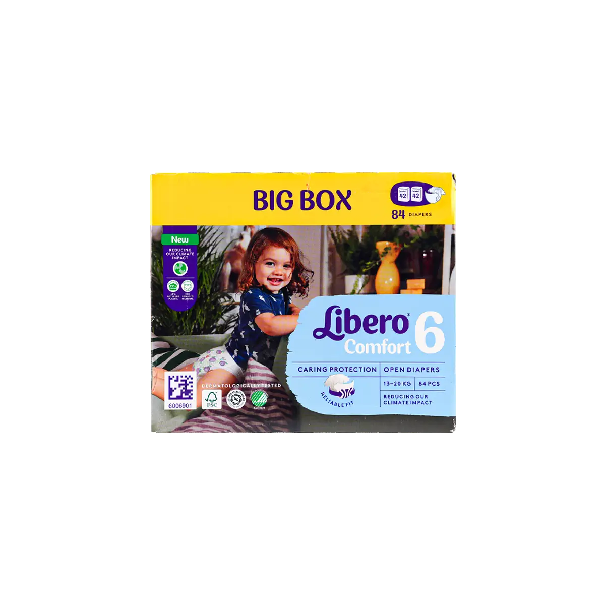 54236-Libero Comfort No.6 (13-20Kg) Box 84Pcs +1
