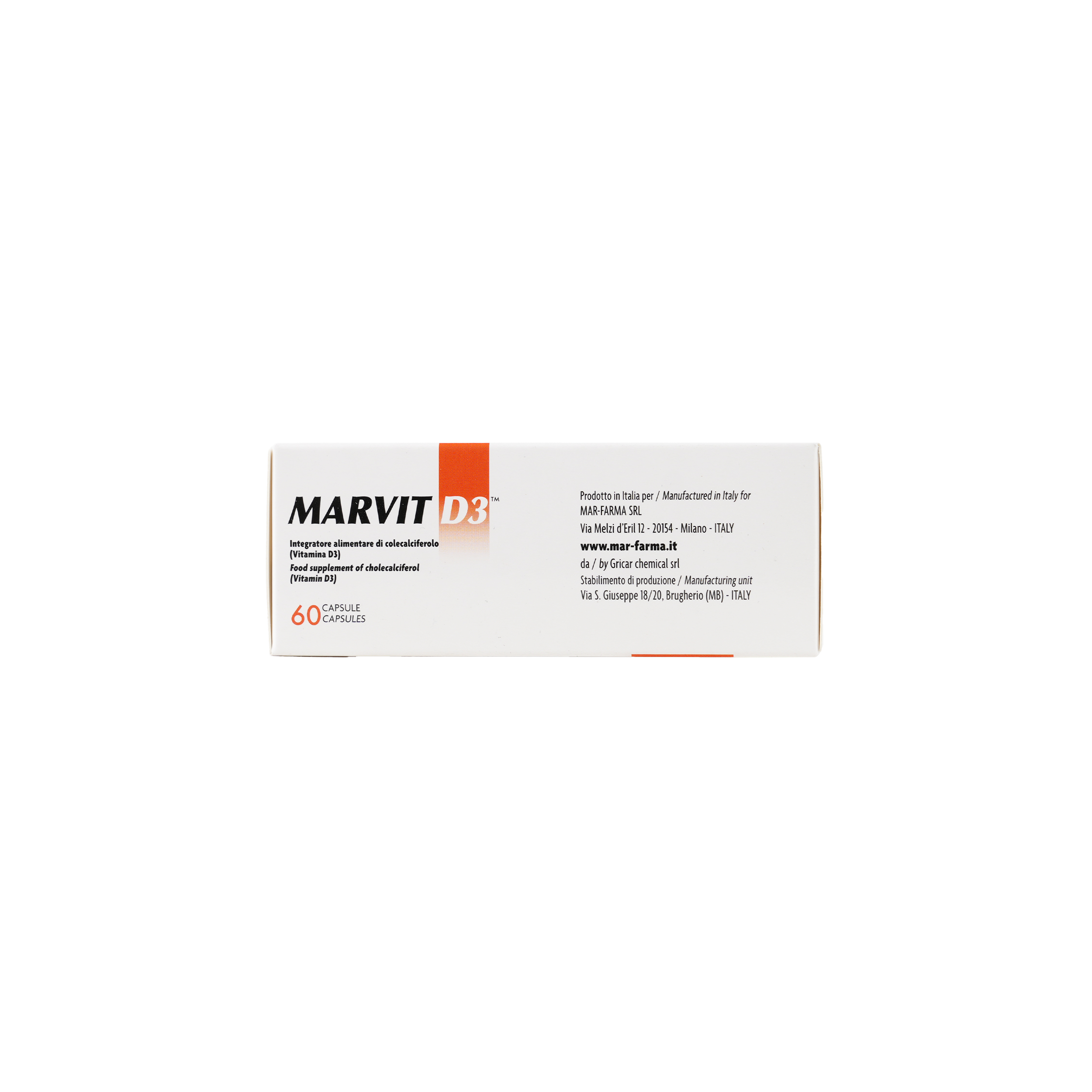 Marvit Vitamin D3 5000ui/iu 60Capsules