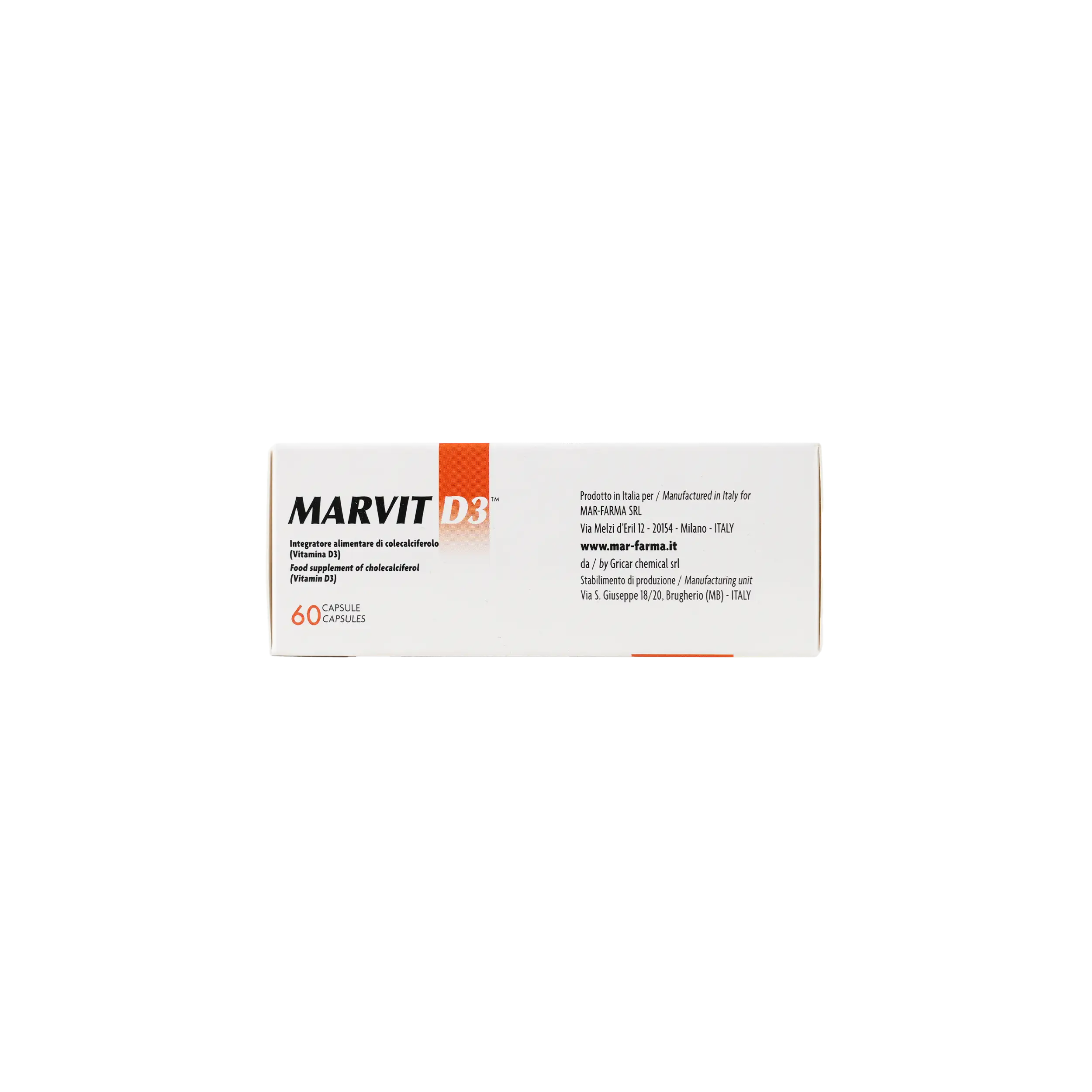Marvit Vitamin D3 5000ui/iu 60Capsules