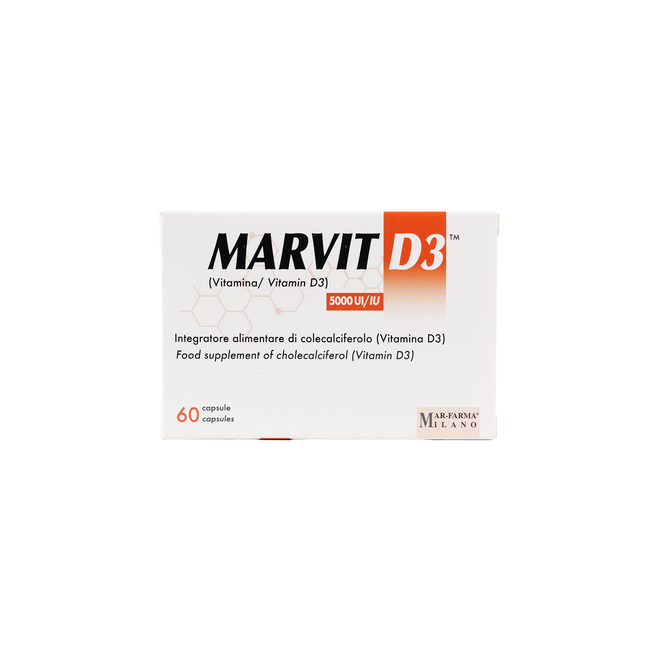 Marvit Vitamin D3 5000ui/iu 60Capsules