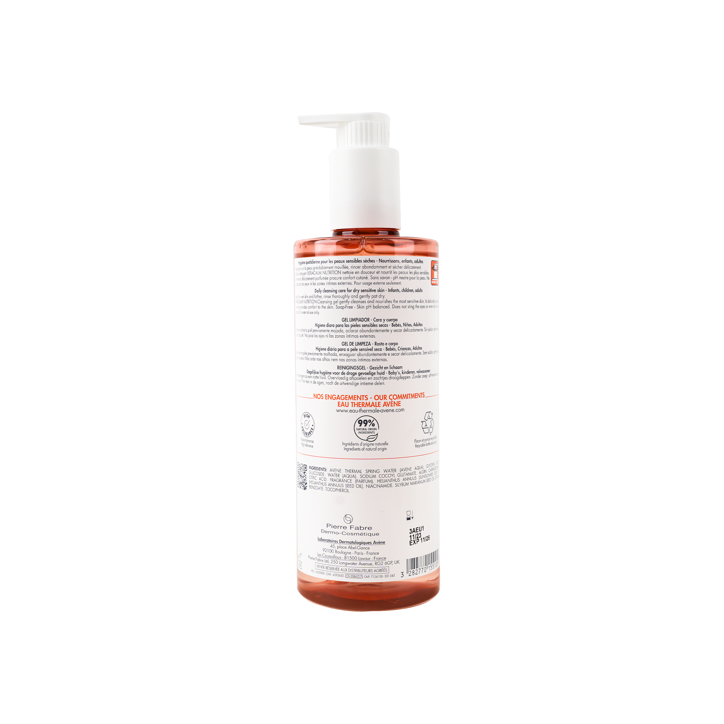 Avene Xeracalm Nutrition Cleansing Gel 500ml