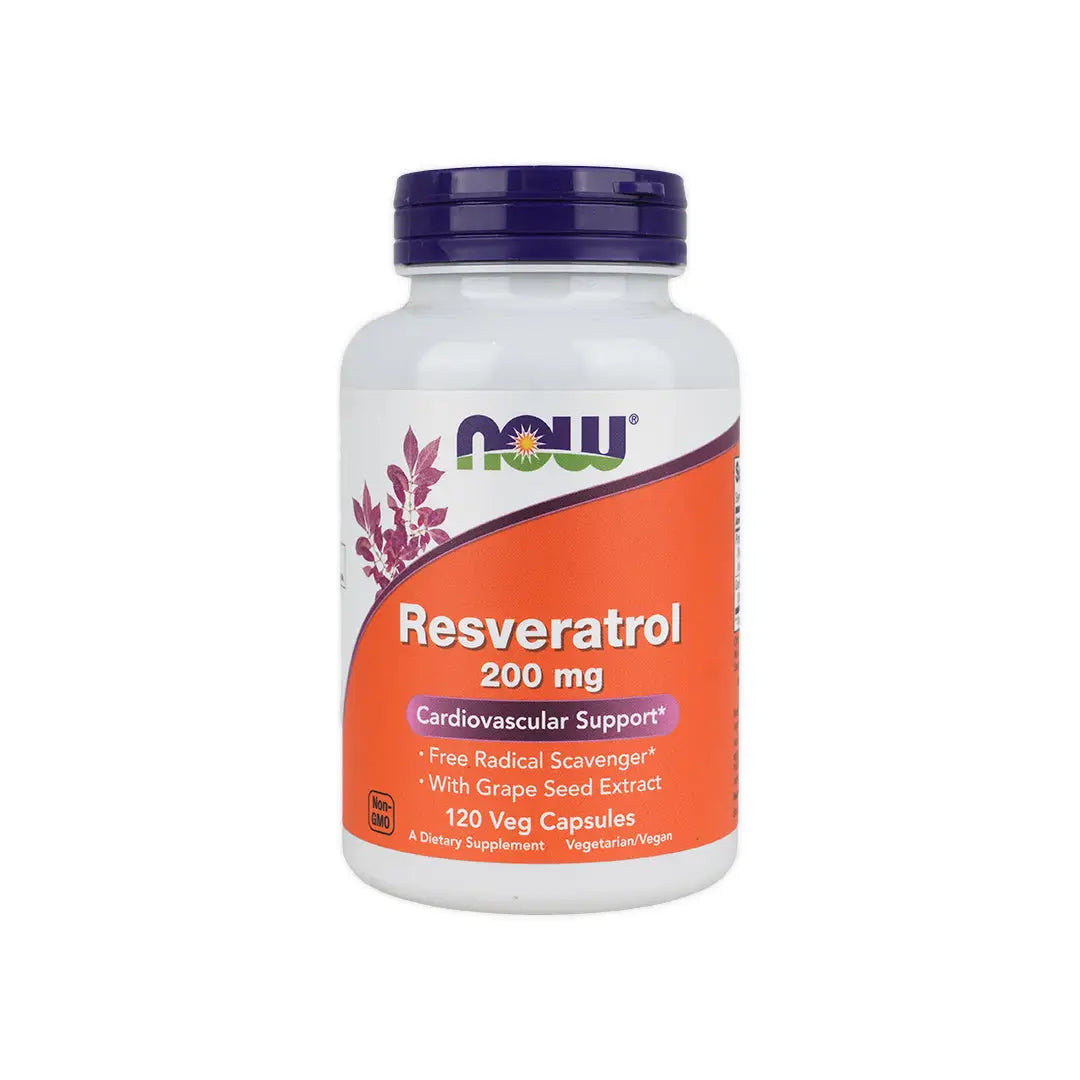 54334-NOW Resveratrol 200mg 120 Veg Capsules