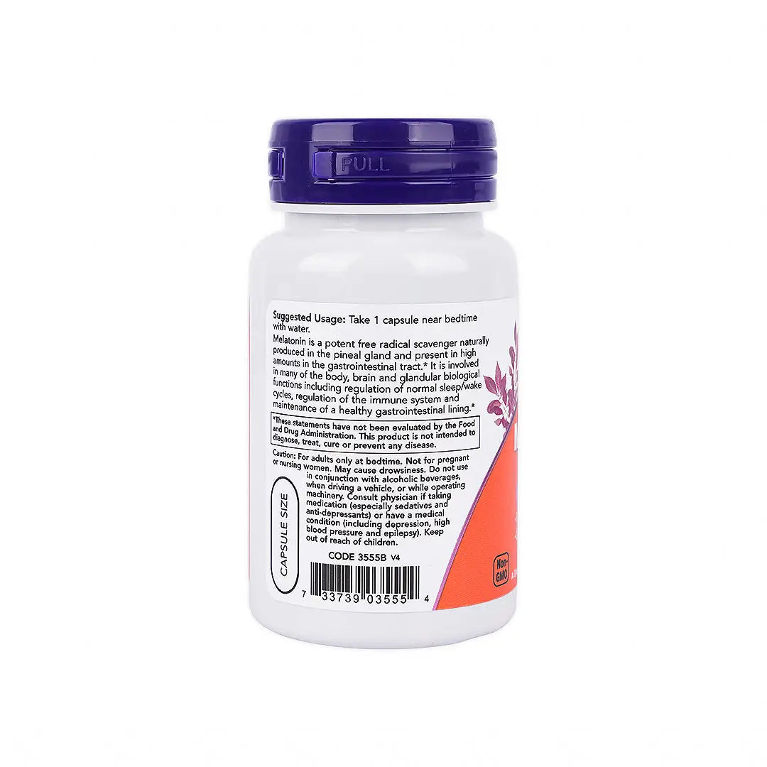 54335-NOW Melatonin 5mg 60 Veg Capsules +1