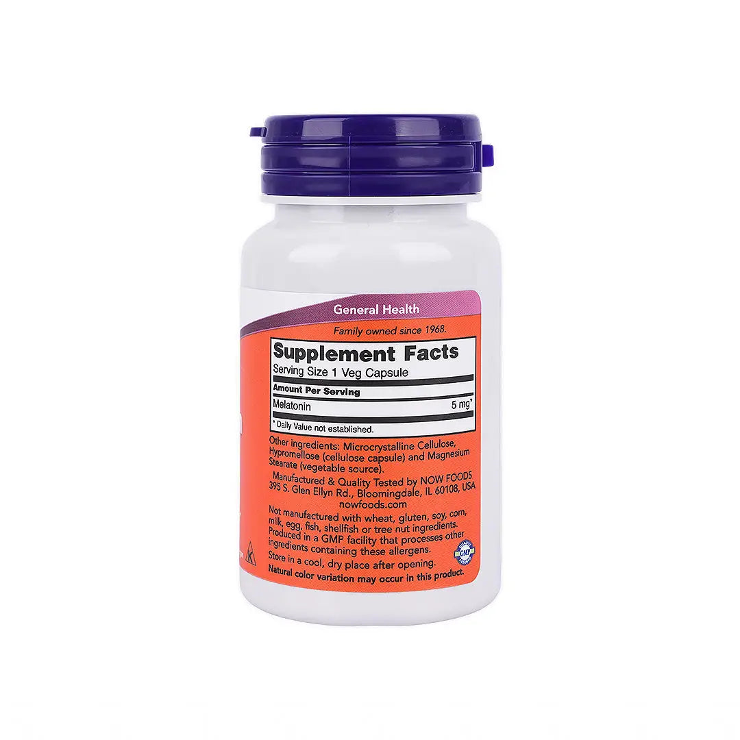 NOW Melatonin 5mg 60 Veg Capsules
