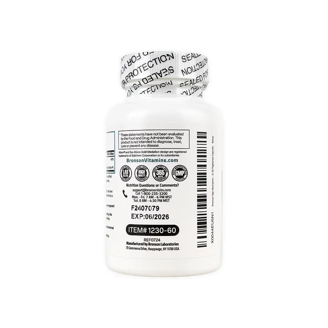 Bronson Magnesium Glycinate 200mg 60 Veg Capsules