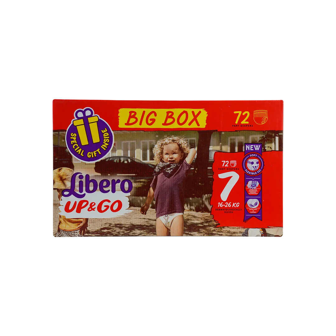 54345-Libero Up&amp;Go Pants No.7 (16-26Kg) Box 72Pcs+Gift +3