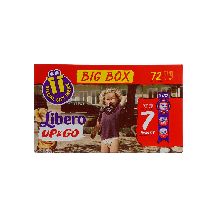 54345-Libero Up&amp;Go Pants No.7 (16-26Kg) Box 72Pcs+Gift +3