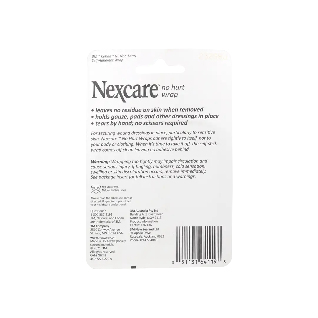 Nexcare No Hurt Wrap 7.62cmx2m - Brown