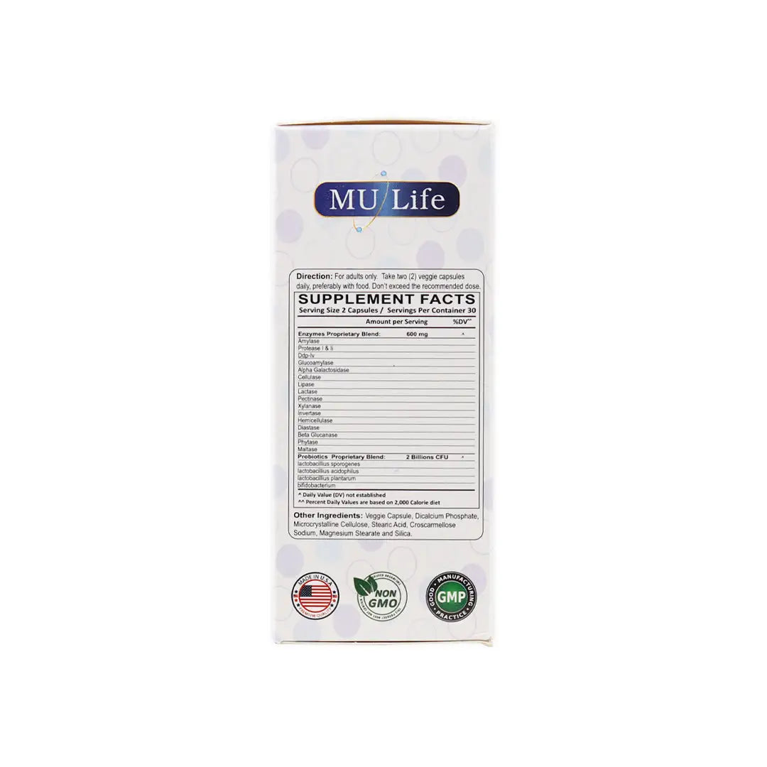 54494-Mu Life Extra-Zymase 60 Veggie Capsules +2