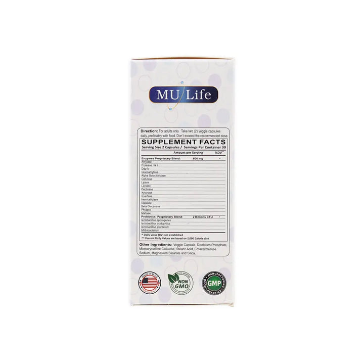 54494-Mu Life Extra-Zymase 60 Veggie Capsules +2