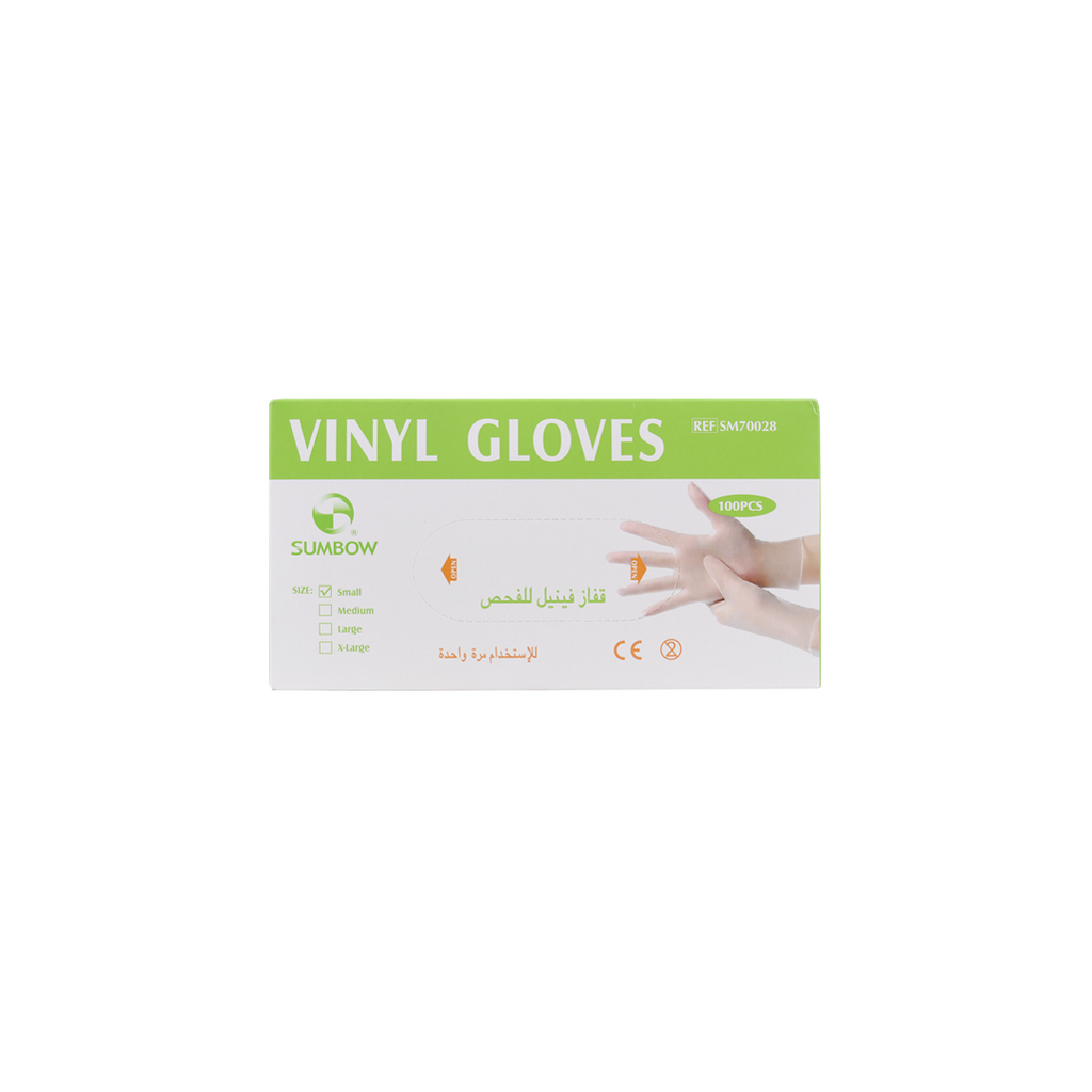 Sumbow Vinyl Gloves Powder-Free 100pcs-S