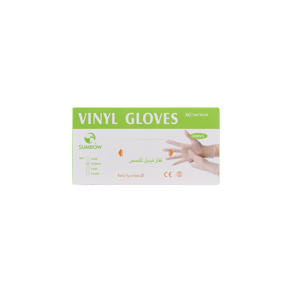 Sumbow Vinyl Gloves Powder-Free 100pcs-M