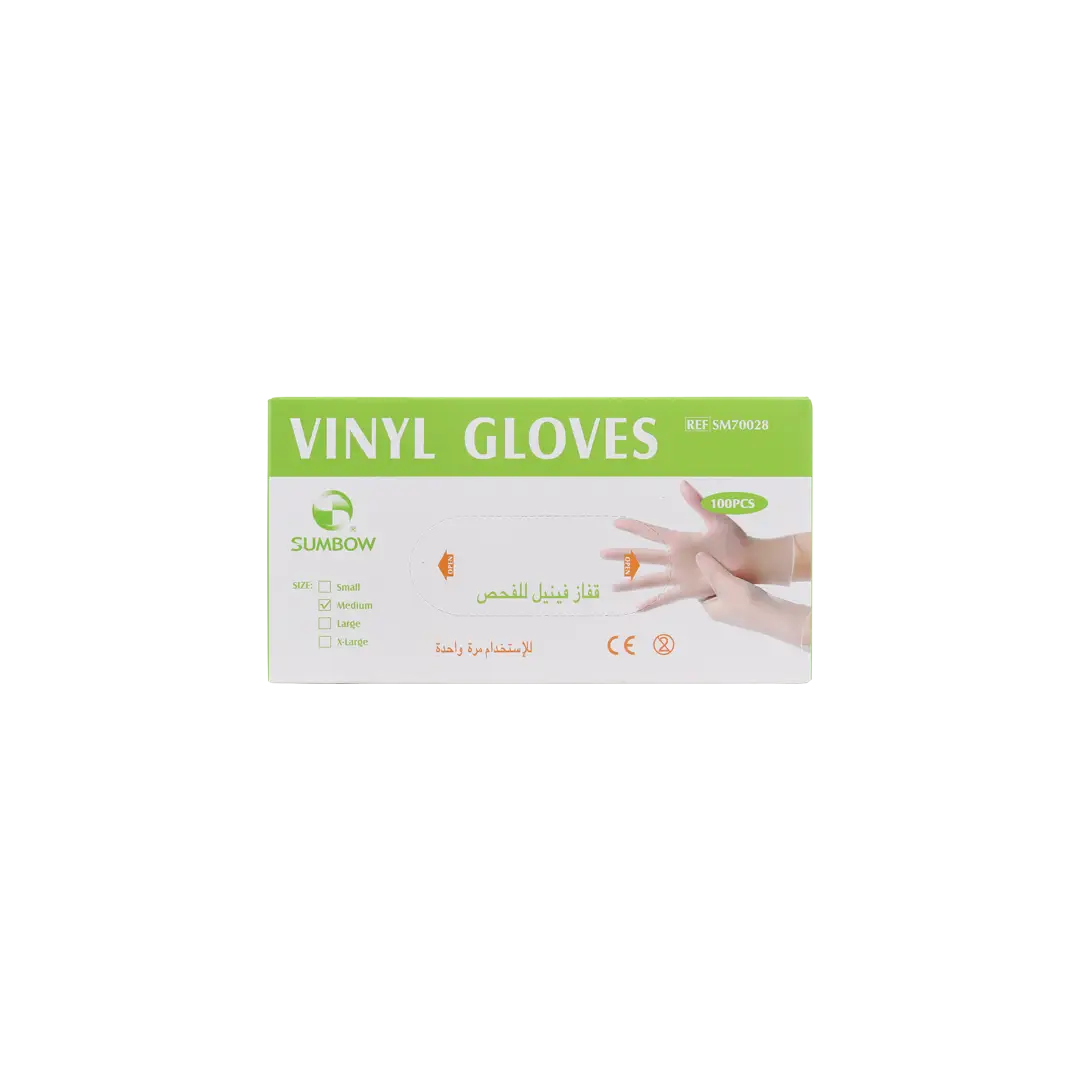 54504-Sumbow Vinyl Gloves Powder-Free 100pcs-M