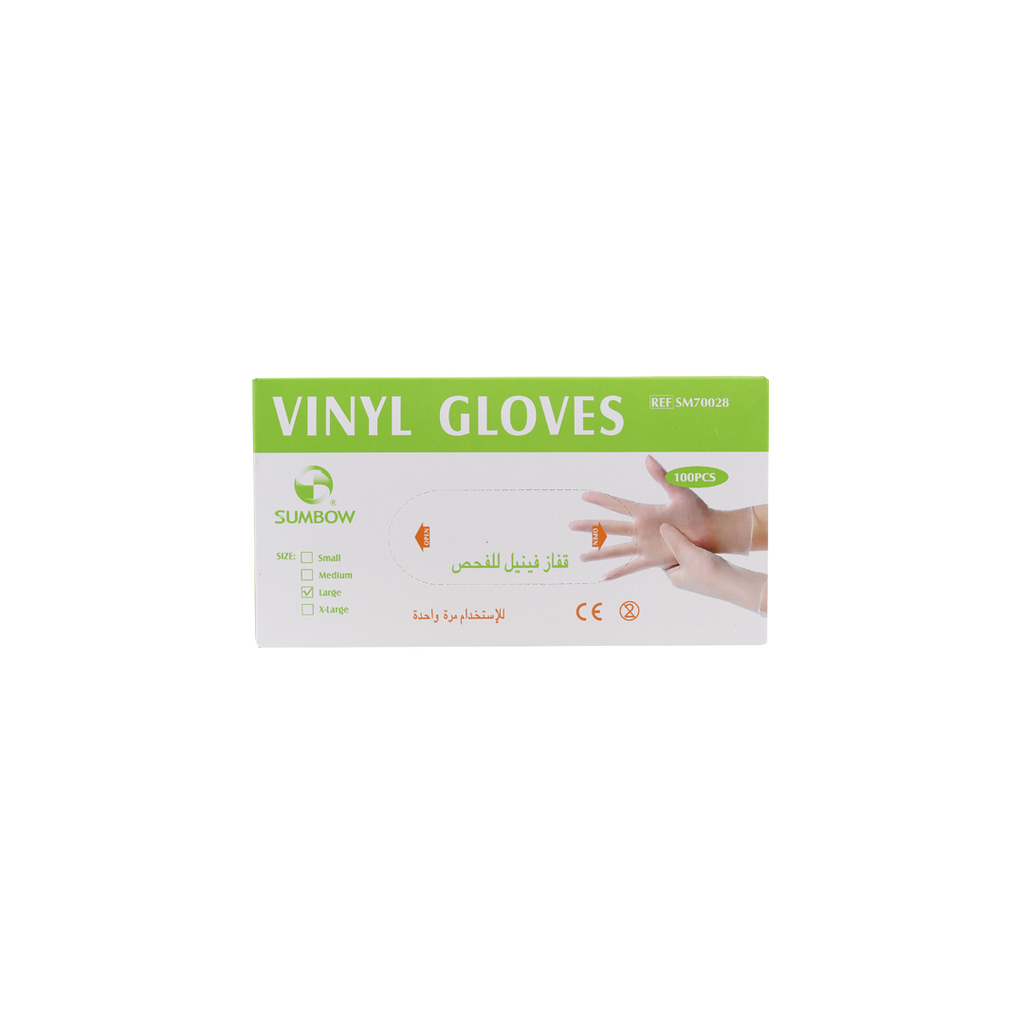 Sumbow Vinyl Gloves Powder-Free 100pcs-L