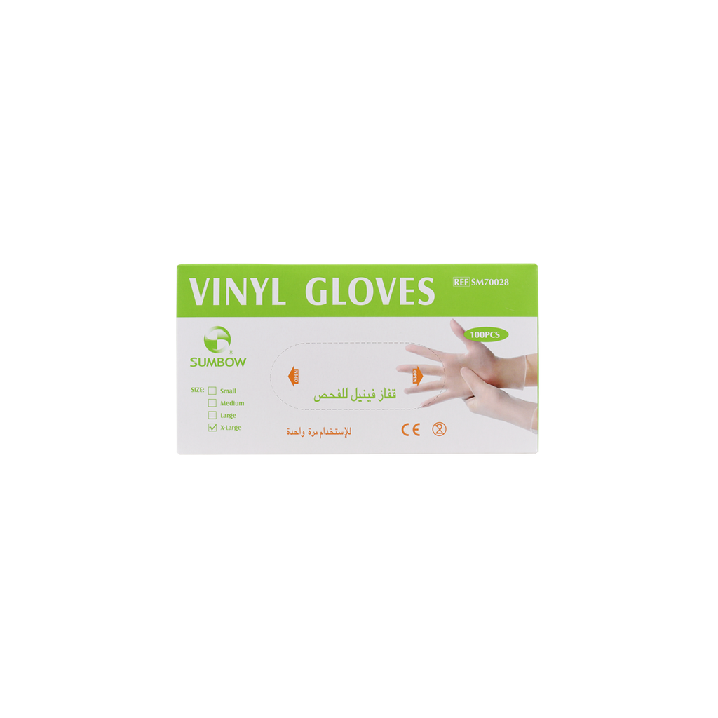 Sumbow Vinyl Gloves Powder-Free 100pcs-XL