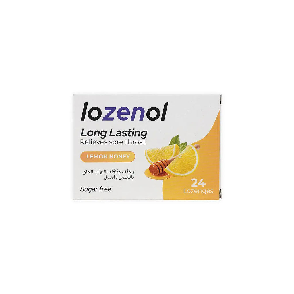 54561-Lozenol Long Lasting Sugar Free 24 Lozenges-Lemon Honey