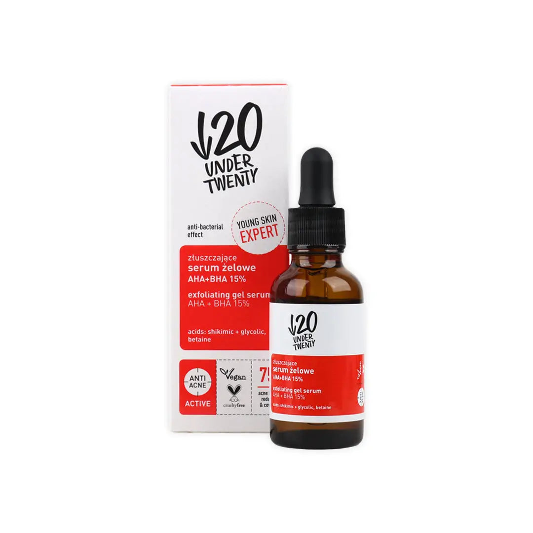 Under Twenty - Exfoliating Gel Serum Aha + Bha 15% 30ml