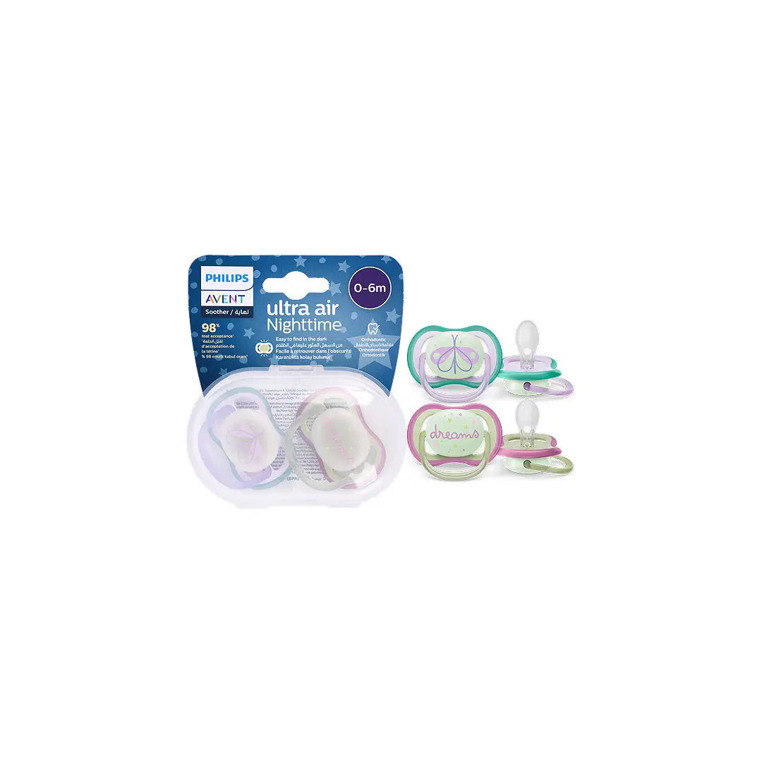 54601-Avent Ultra Air Soother Night 0-6m 2Pcs-F0376/19(PA259)-7503 +2