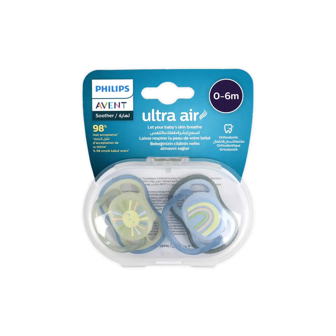 Avent Ultra Air Soother 0-6m 2Pcs-F085/58(PA263)-7145