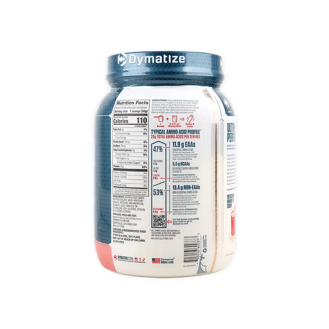54636-Dymatize Iso100 Hydrolyzed Protein Powder 610g - Strawberry +2