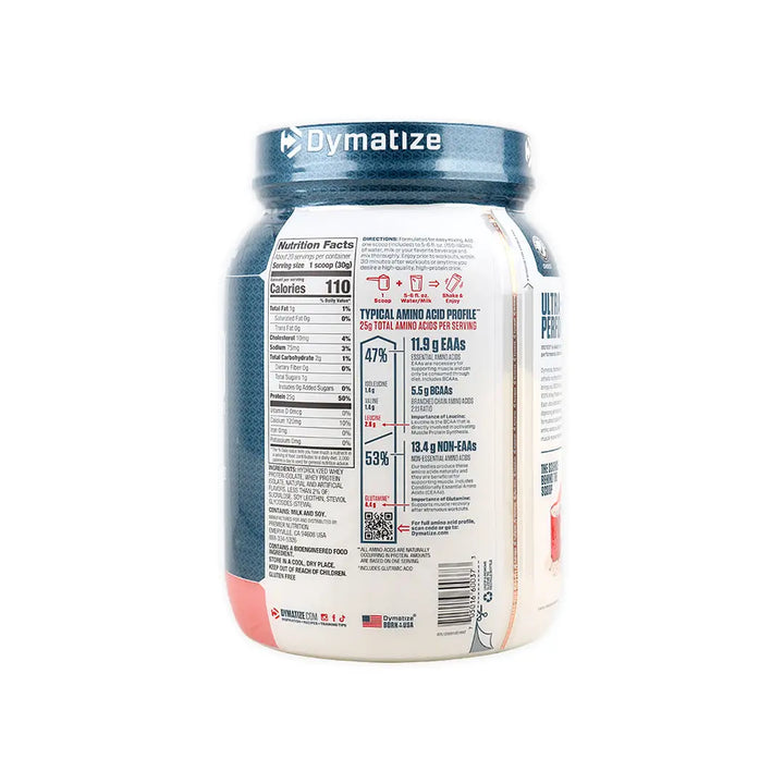 54636-Dymatize Iso100 Hydrolyzed Protein Powder 610g - Strawberry +2