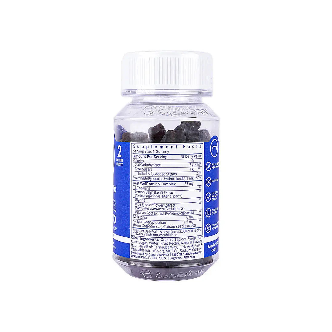 Sugar Bear Pro Sleep 5-HTP Amino 62 Gummies +2