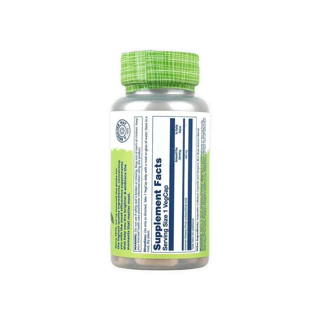 Solaray American Ginseng 480mg 50 Veg Caps
