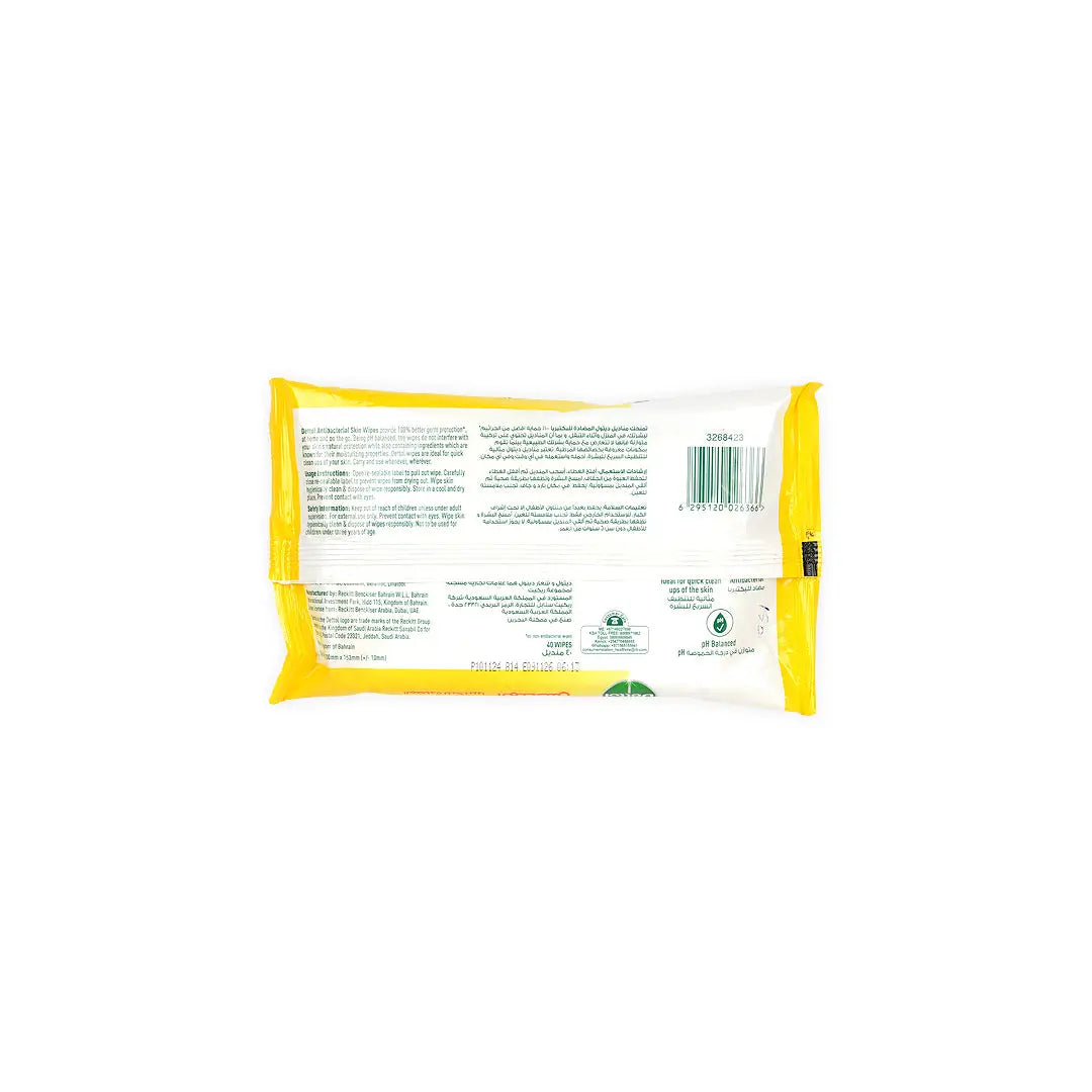 54774-Dettol Antibacterial Skin Wipes 40Pcs-Fresh +1