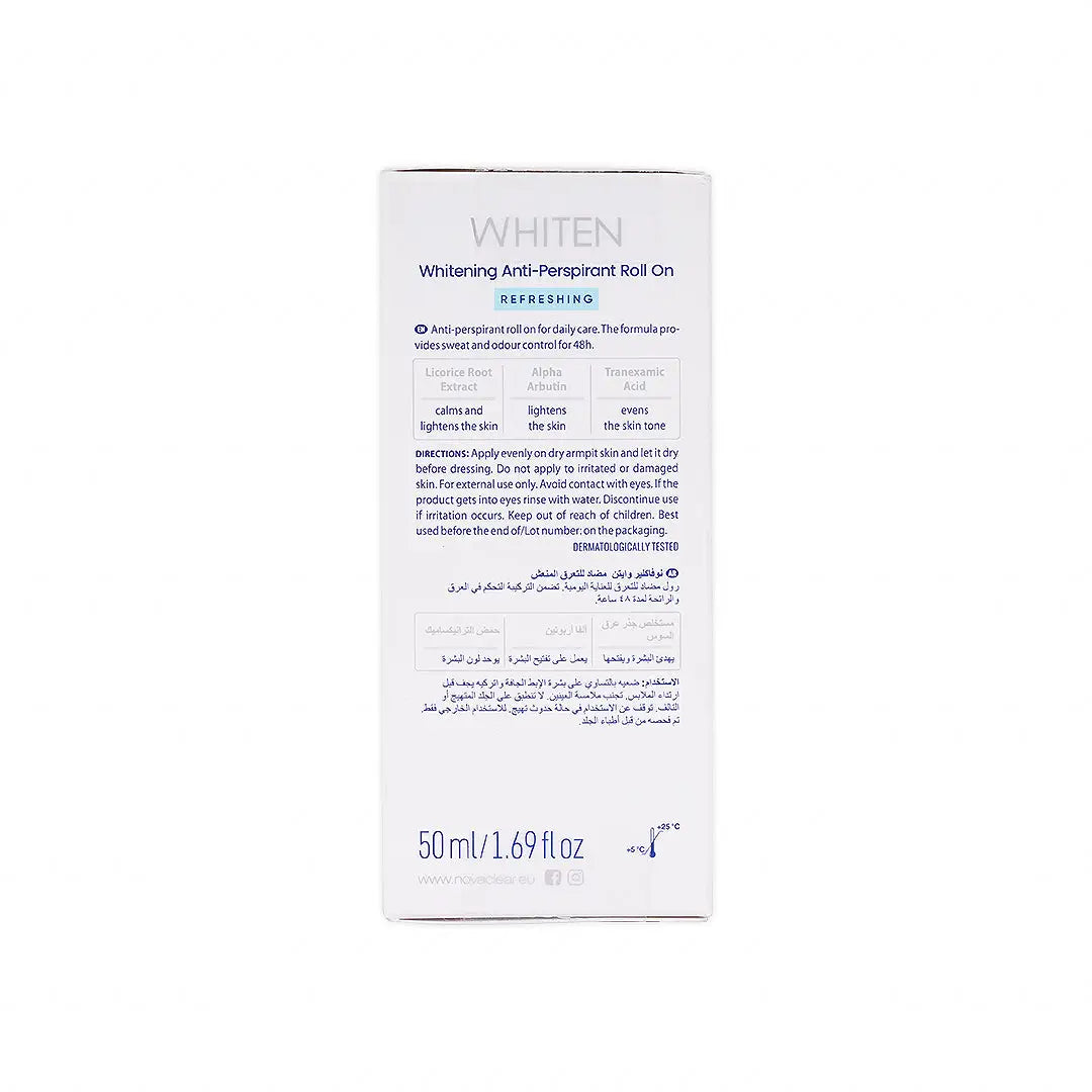 Novaclear Whitening Anti-Perspirant Roll On 50ml-Refreshing