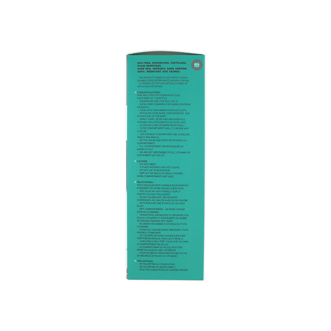 Pharmazone Pill & Vitamin Organizer With Water Bottle 600ml