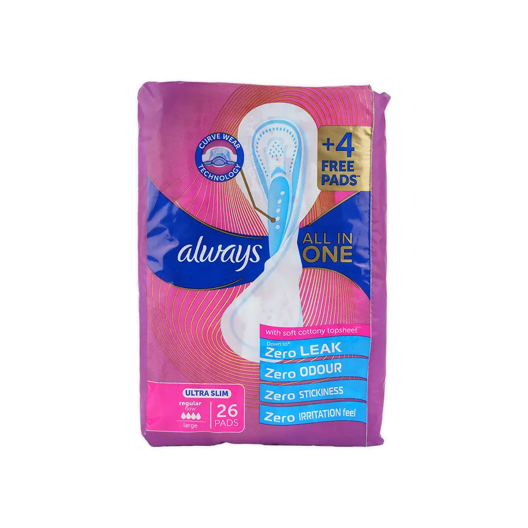 54947-Always Ultra Slim Regular 26  Pads + 4Pads-Large