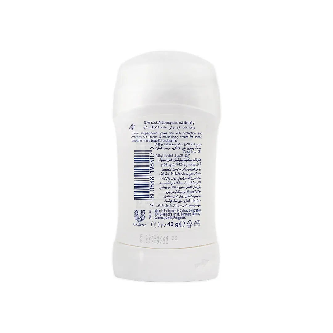 54984-Dove Stick Antiperspirant Moisturizing Cr 40g-Invisible Dry +1