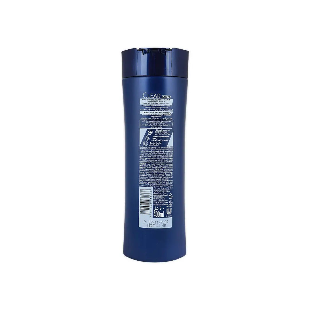 Clear Men Anti-Dandruff Shampoo 400ml-Cool Sport Menthol