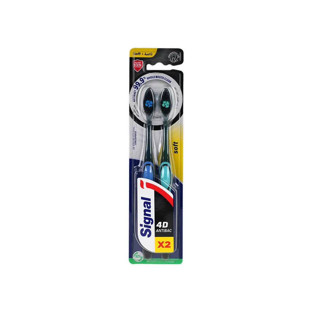 Signal 4D 2x Antibac Toothbrush - Soft