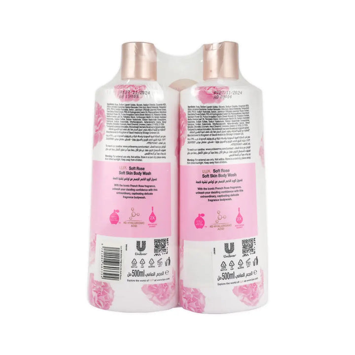 55020-Lux Soft Rose Body Wash 2X500ml +1