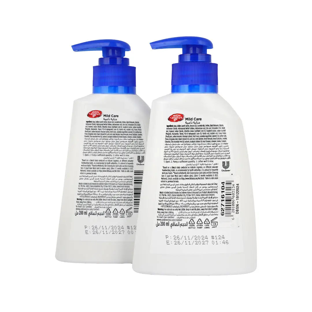 55025-Lifebuoy Hand Wash 2X200ml-Mild Care +1