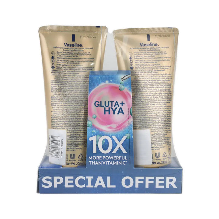 55031-Vaseline Gluta-Hya UV Lotion 2X200ml-Flawless Glow +1