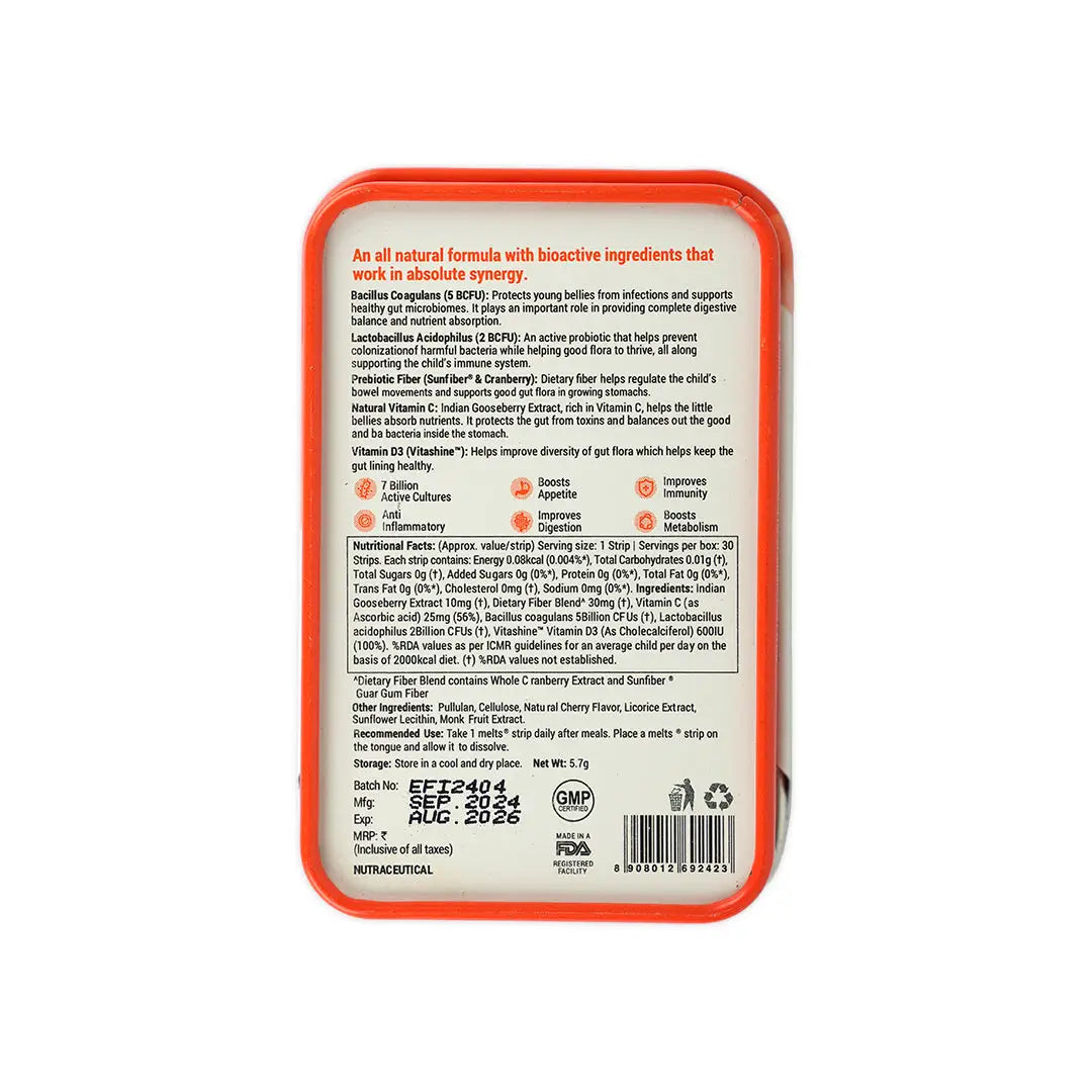 Wellbeing Melts Into Kids Active Probiotic 30 Strips
