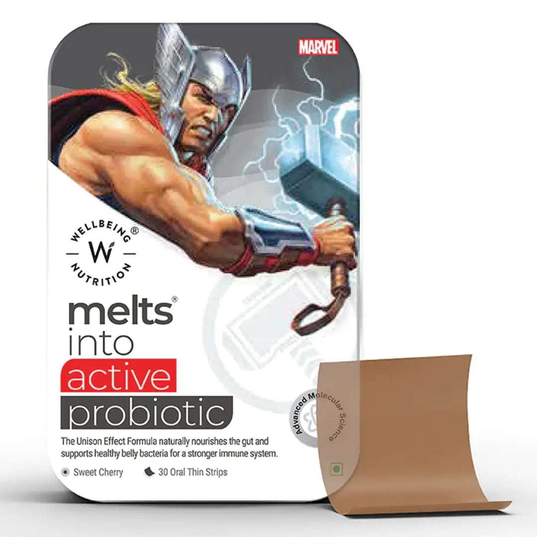 Wellbeing Melts Into Kids Active Probiotic 30 Strips-Boys