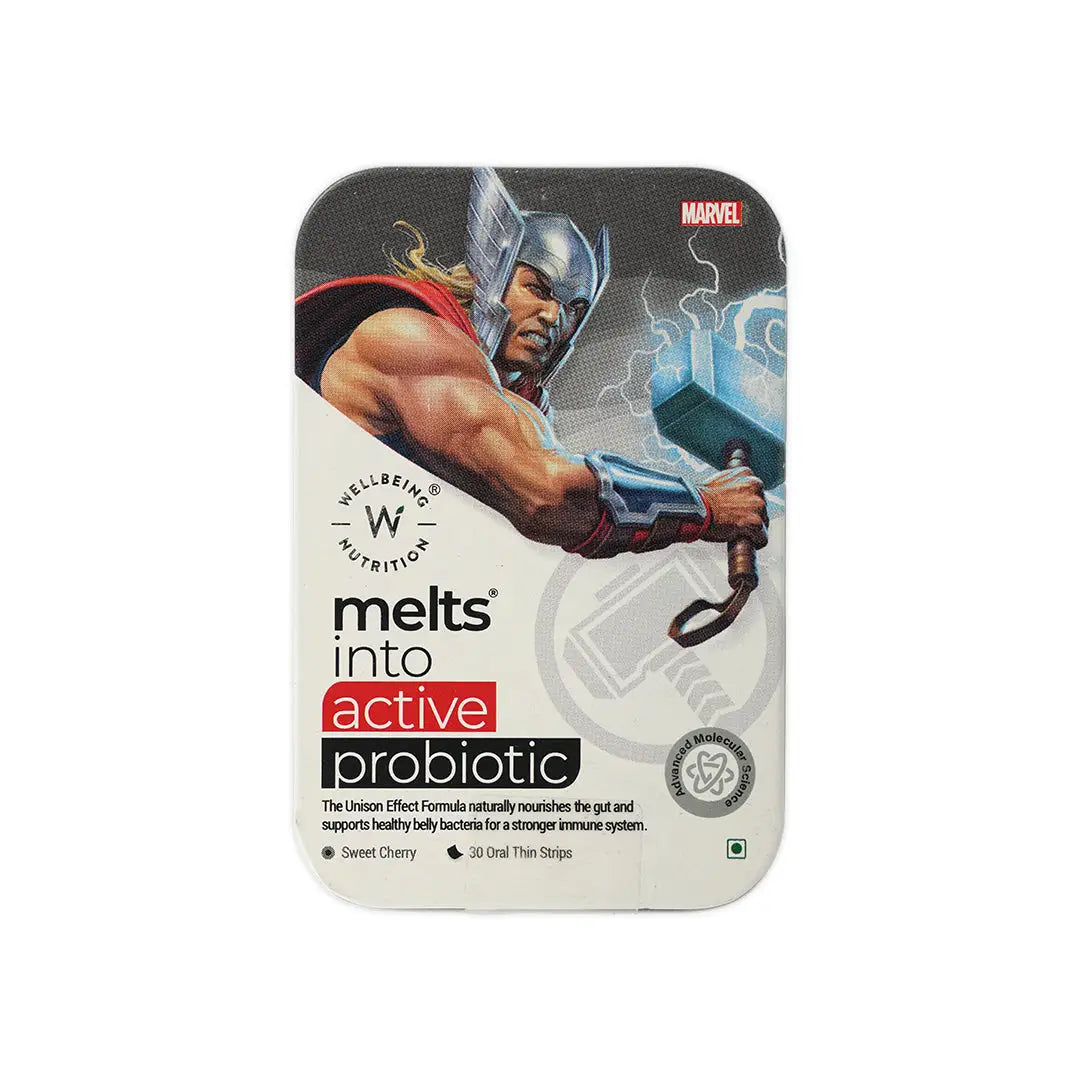Wellbeing Melts Into Kids Active Probiotic 30 Strips-Boys