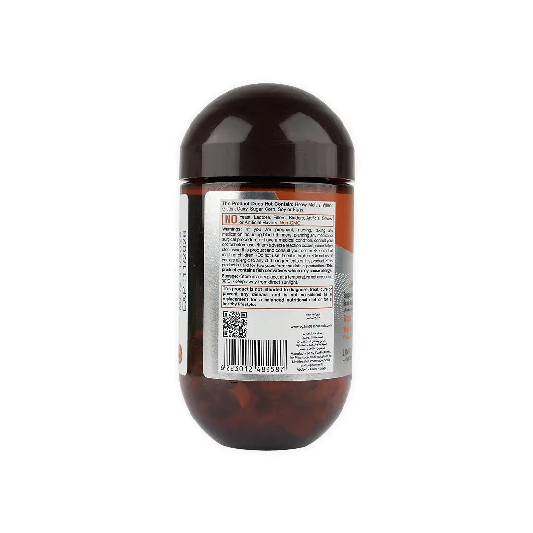 Limitless Omega 3Fish Oil 2000mg 30Soft Gel Cap