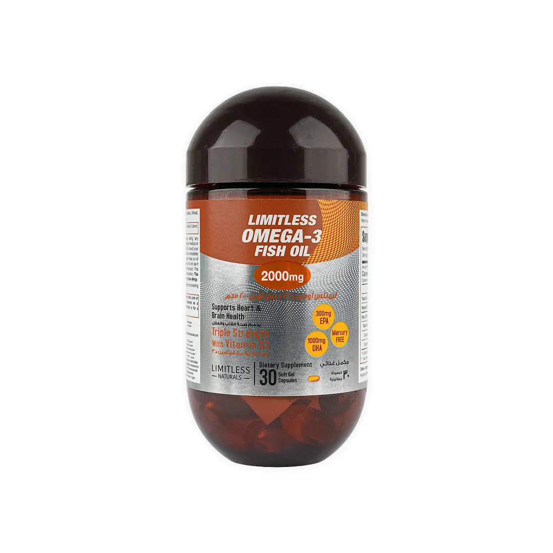 Limitless Omega 3Fish Oil 2000mg 30Soft Gel Cap