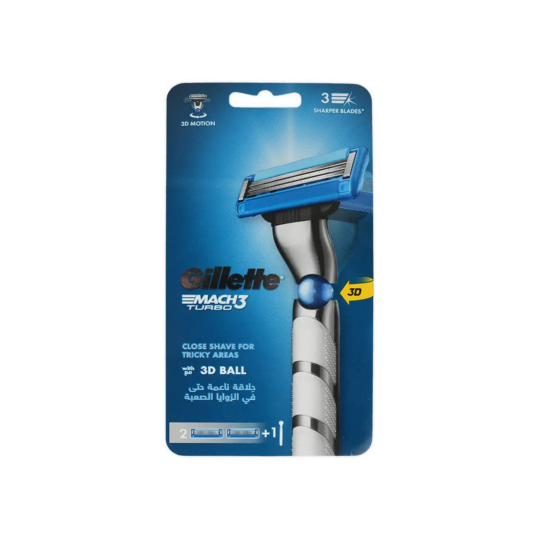 55189-Gillette Mach3 Turbo 1Handle+2Blades-4311