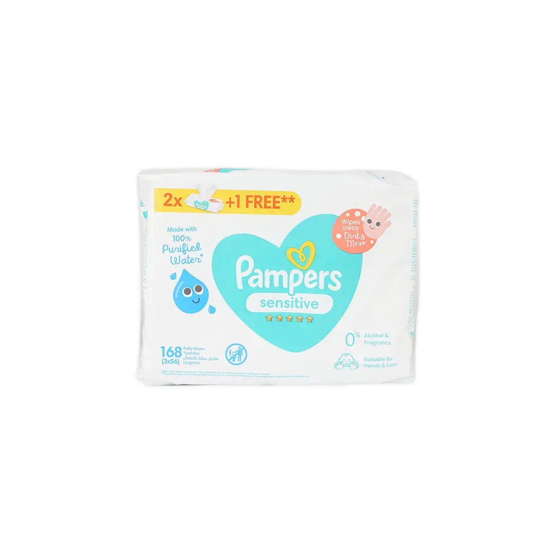 Pampers Sensitive Wipes 56Pcs(2+1)-0053
